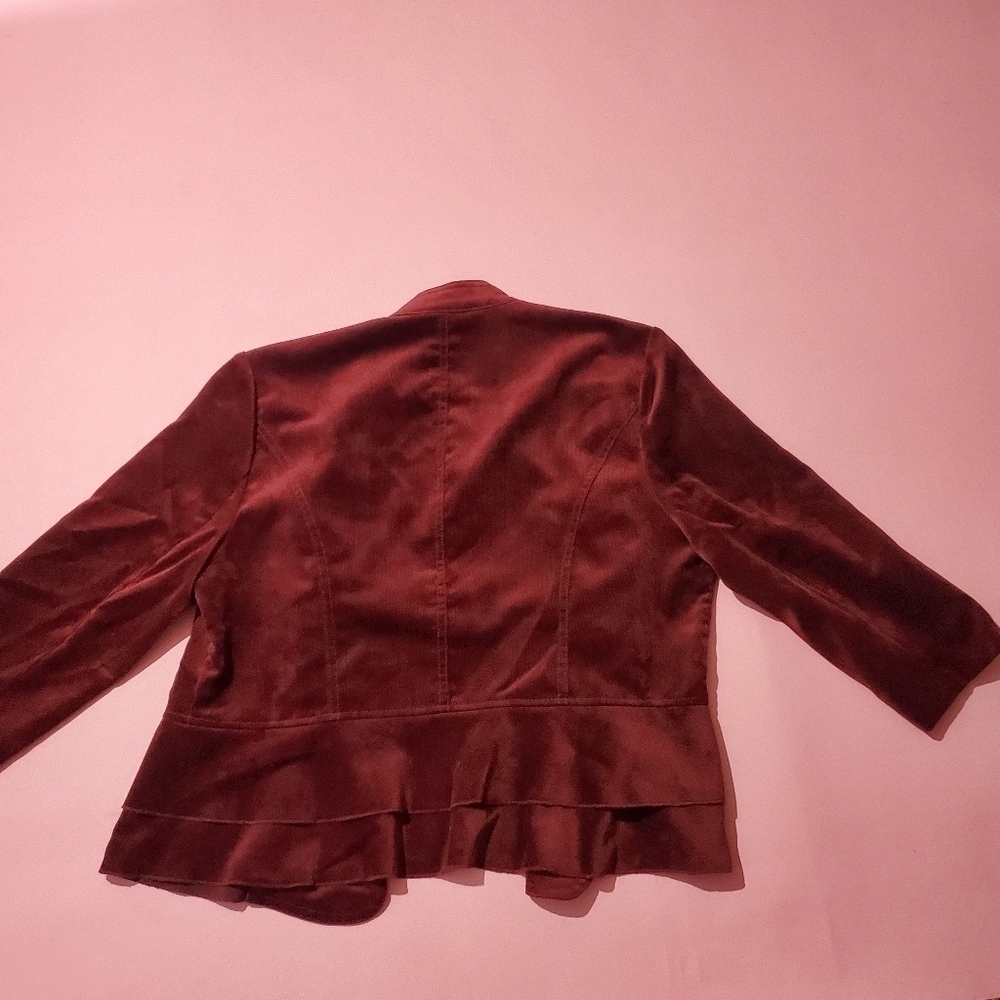 Super Cute Peplum Fall Brown Cordaroy Jacket Roz & Ali - Picture 7 of 8